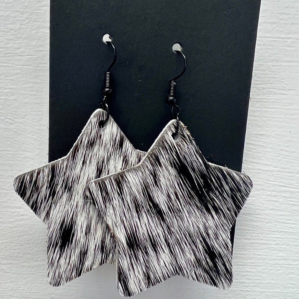 cowhide earrings, christmas gift western cowgirl, teen girl stockings stuffer